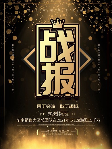 简约立体字战报企业海报