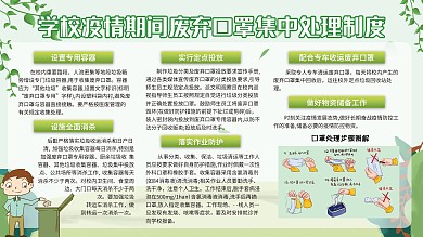 学校疫情期间口罩集中处理制度展板