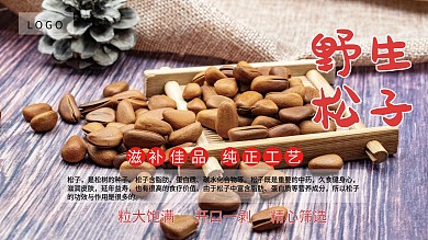 野生松子简约写实美食海报