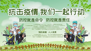 创意社区风防疫展板展架