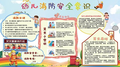 幼儿园消防安全卡通展板