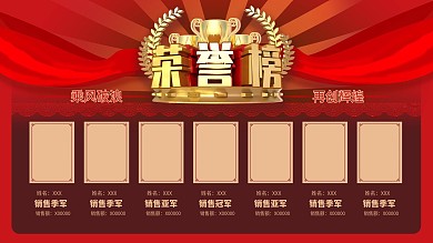 原创荣誉榜业绩展板