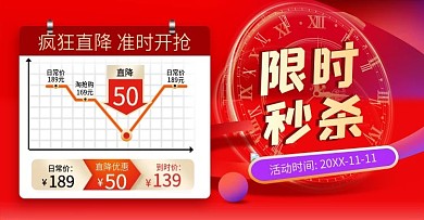 日用家居促销活动通用价格曲线banner