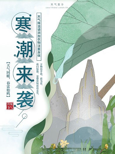 天冷温馨提示海报