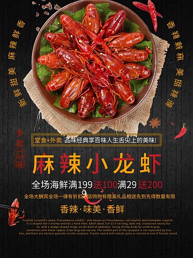 麻辣小龙虾美食海报