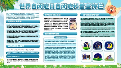 世界自闭症关爱日症状科普宣传栏
