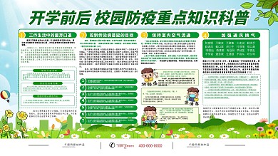 简约开学复学防疫科普宣传栏展板