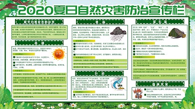 绿色简约2020夏季自然灾害防治宣传栏