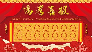 高考喜报公告内容展板