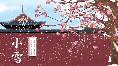 二十四节气之大雪城墙边雪景