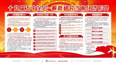 党建解析十九届五中全会内容宣传展板