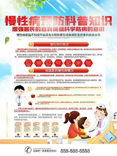 简约慢性病科普海报