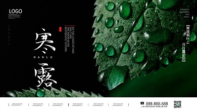 中国传统节气寒露创意展板