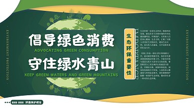 倡导绿色消费守住绿水青山环保展板资源利用