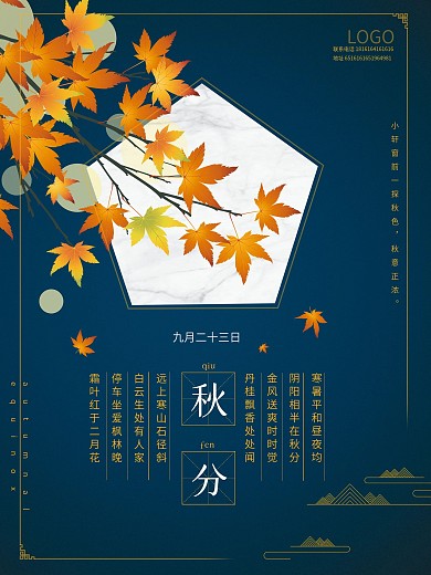 秋分节日节庆海报