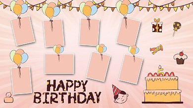 生日海报照片墙