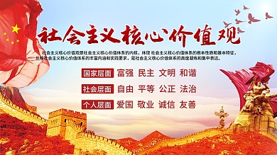 党建海报党建展板社会主义核心价值观