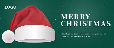 卡通圣诞帽圣诞快乐新媒体公众号封面配图
