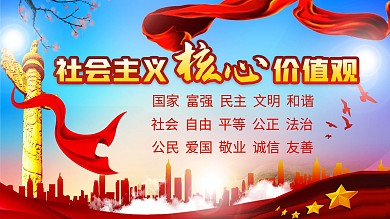 党建造型红色社会主义核心价值观党建党政党课展板
