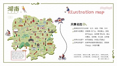 湖南省城市介绍地图展板