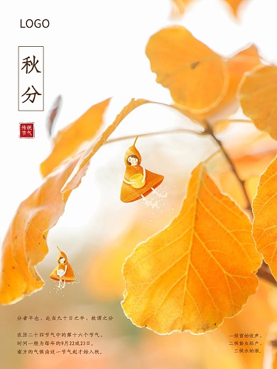 秋分中国传统二十四节气节日海报