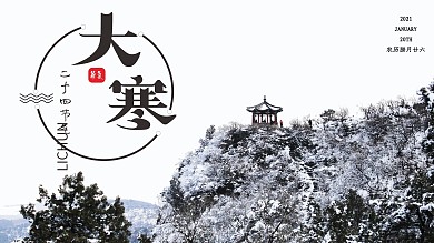 简约风冬季气节之大寒横版海报