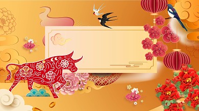 原创2021年新年春节除夕节日海报