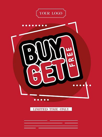 跨境电商活动促销海报模板矢量