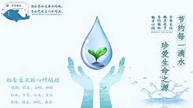 节约用水公益海报横版