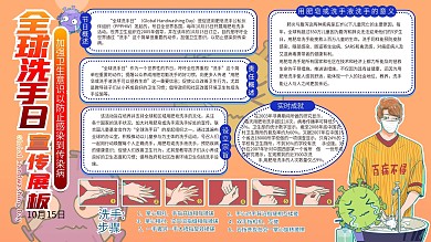 全球洗手日简约疾病预防科普内容型展板