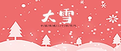简洁冬季雪景雪花二十四节气大雪海报