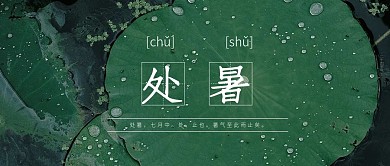 处暑简约二十四节气公众号封面