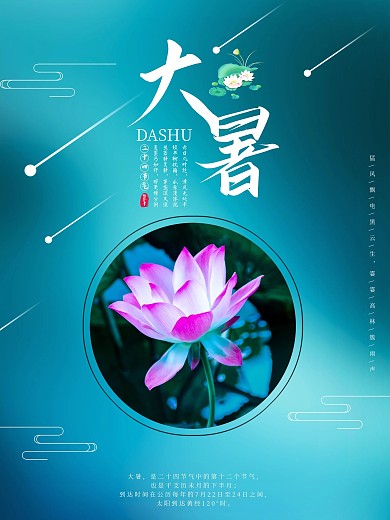 大暑竖版室内海报