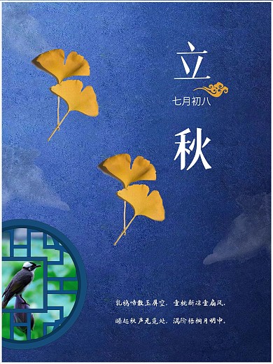 摄影图创意立秋海报