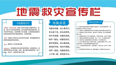 地震救灾知识宣传展板