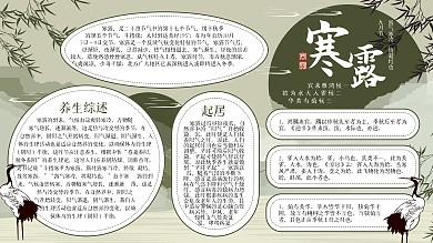 寒露节气秋冬水墨山水中国风科普内容型展板