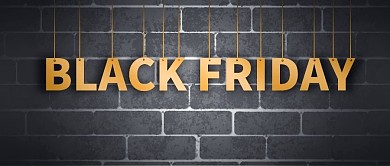 简约金色标题黑色星期五公众号封面