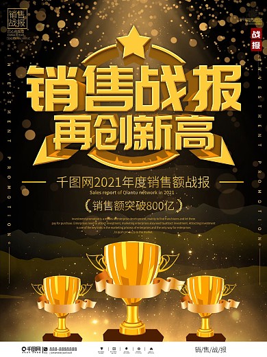 黑金风奖杯大气销售战报