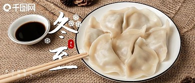 冬至雪花简约复古冬至海报公众号封面1