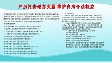 严打欠薪保护权益展板