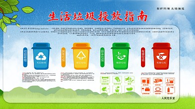 垃圾分类投放背景模板