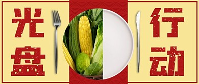 公益节约极简大气光盘行动宣传
