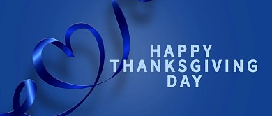 感恩节海报蓝色感恩节公众号封面