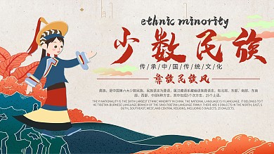 少数民族展板、彝族民族展板、民族风展板