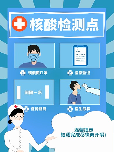 新冠疫情海报核酸检测新冠疫苗