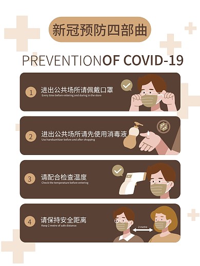 原创手绘防疫技巧步骤插画