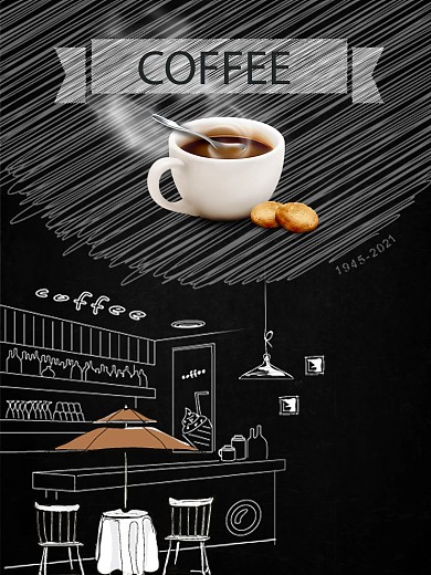 咖啡店下午茶一杯咖啡海报