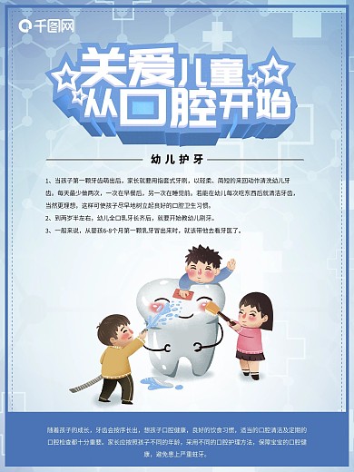关爱儿童口腔健康海报