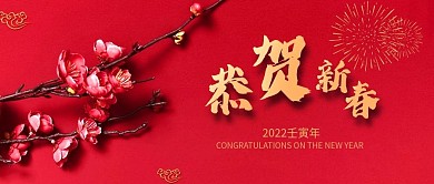 春节过年简约中国风公众号封面
