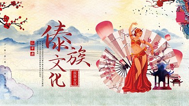 中国少数民族傣族文化展板